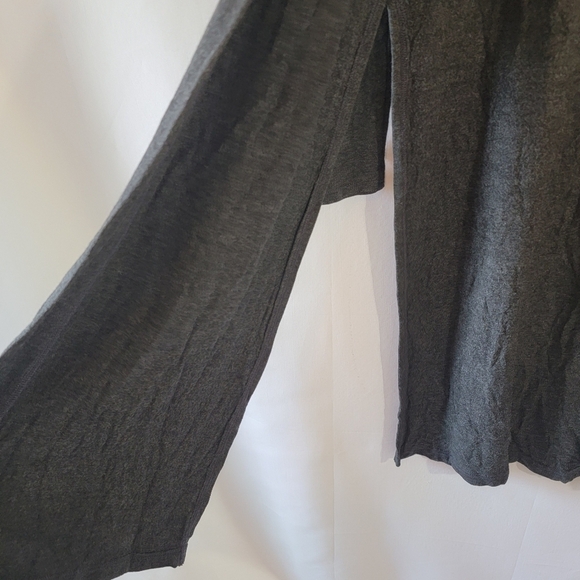 Beyond Yoga Heather Gray Long Duster Cardigan Sz XS Side Slit Athleisure Soft - Picture 7 of 12